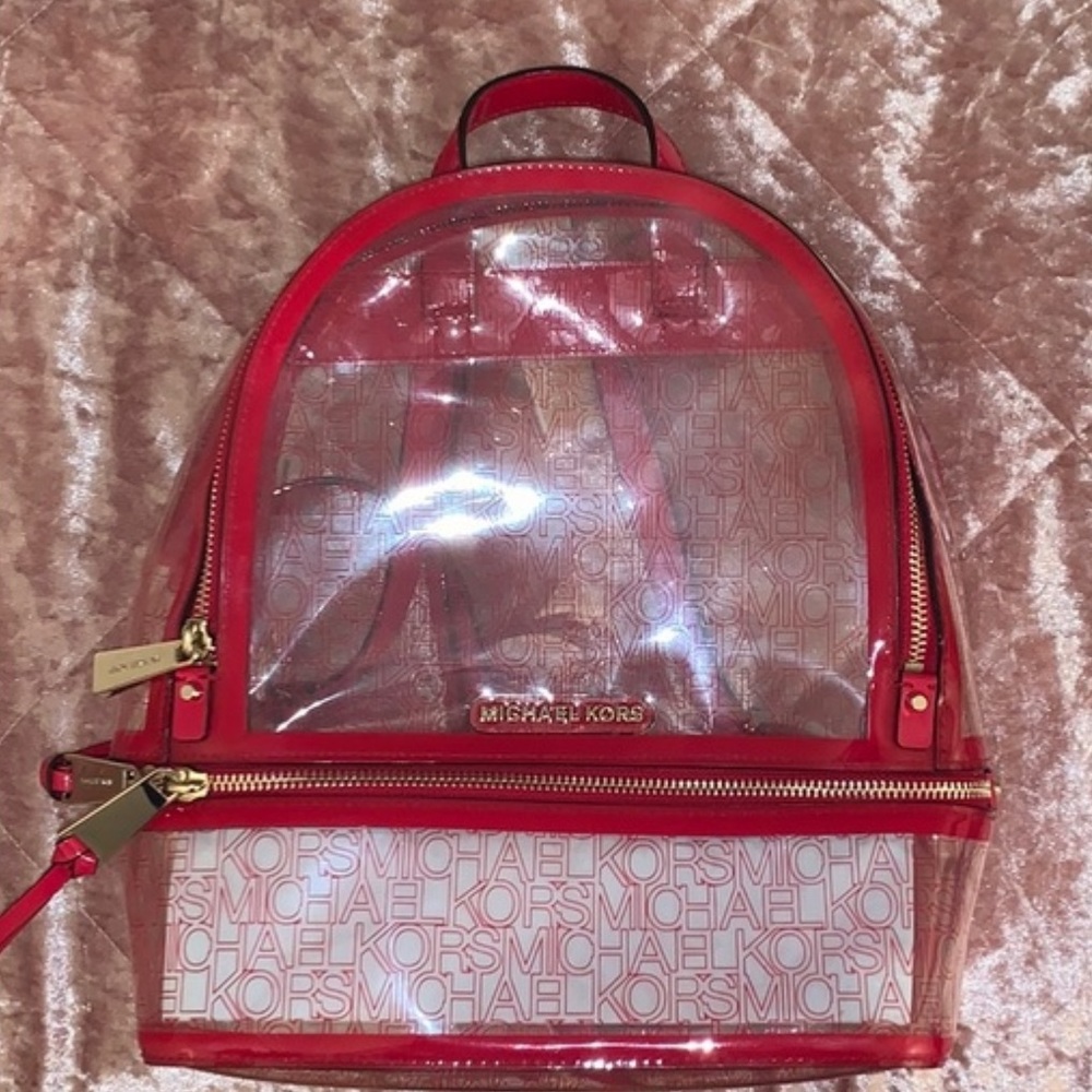 Michael Kors red MD backpack